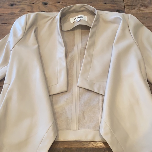 Cream Leather Jacket - Picture 2 of 7